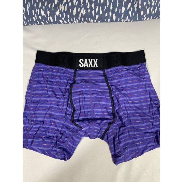 NIB SAXX [ Small ] Vibe Stretch Boxer Briefs in Purple Gradient Stripe‎ - Picture 6 of 14